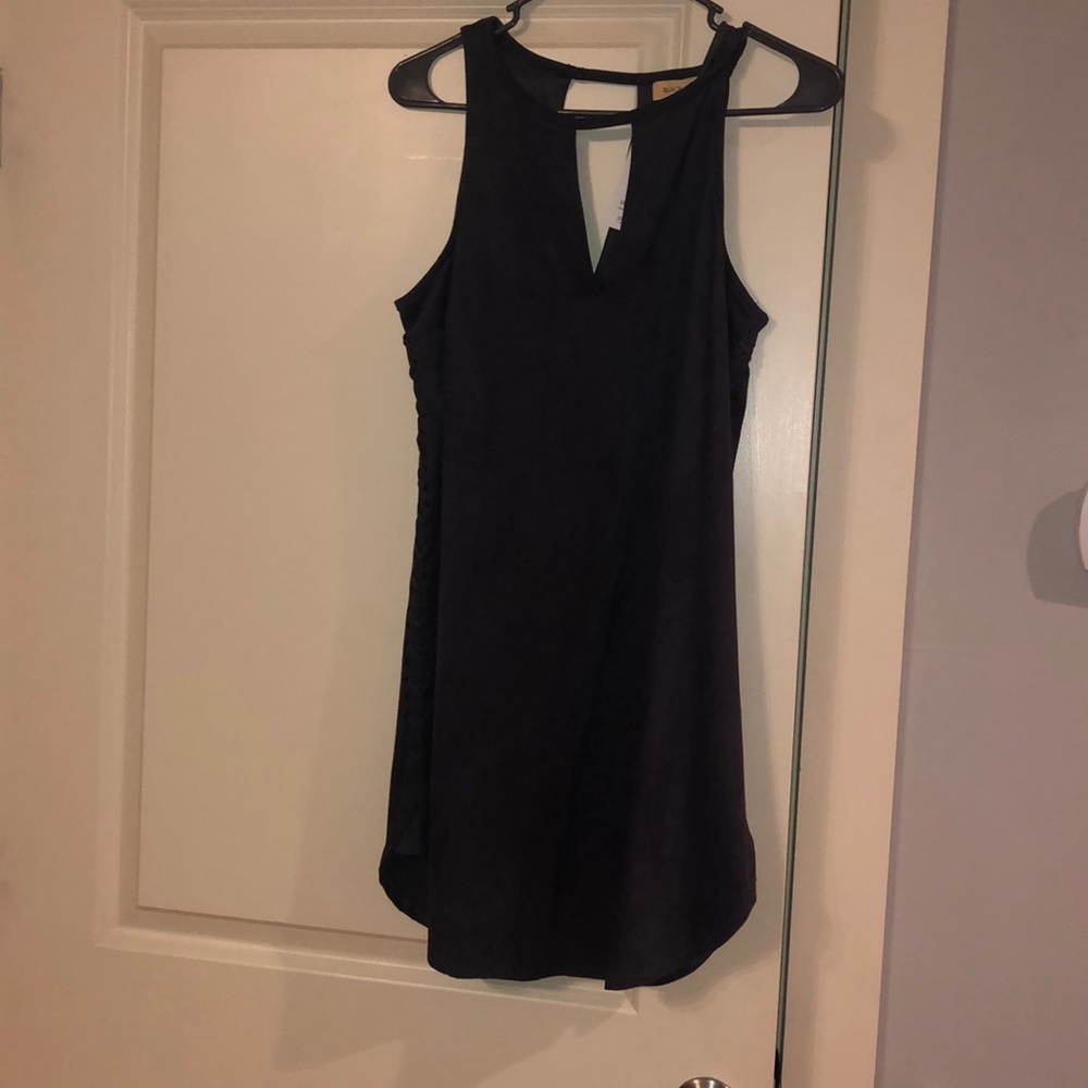 Velvet textured dress, great detail on the side!